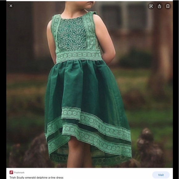 NWT Trish Scully emerald delphine high low dress - Picture 2 of 7